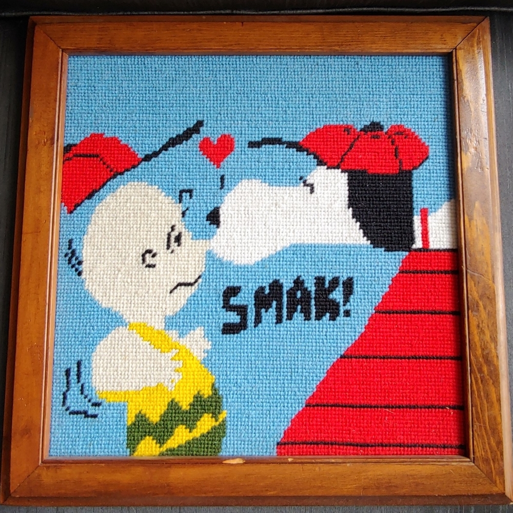 Set 3- Vintage Needlepoint Snoopy Charlie Brown F
